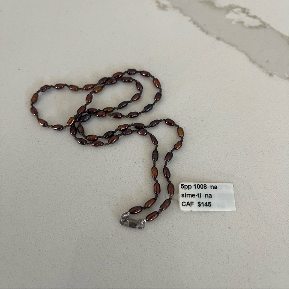 Unisex One of a kind Chocolate Fresh water Pearl necklace 17” long. - Picture 6 of 10